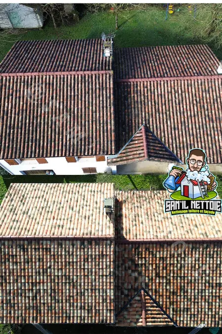 Travaux vu de drone Nettoyage de Toiture à Angoulême (16)